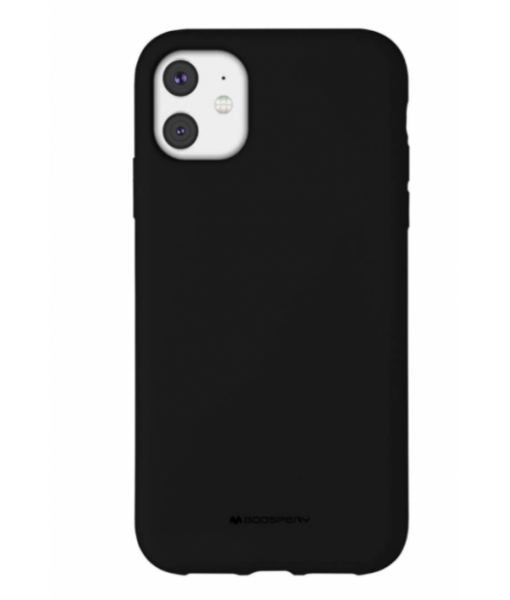 Husa iPhone 11 Pro, Silicon Catifelat cu Interior Microfibra, Negru